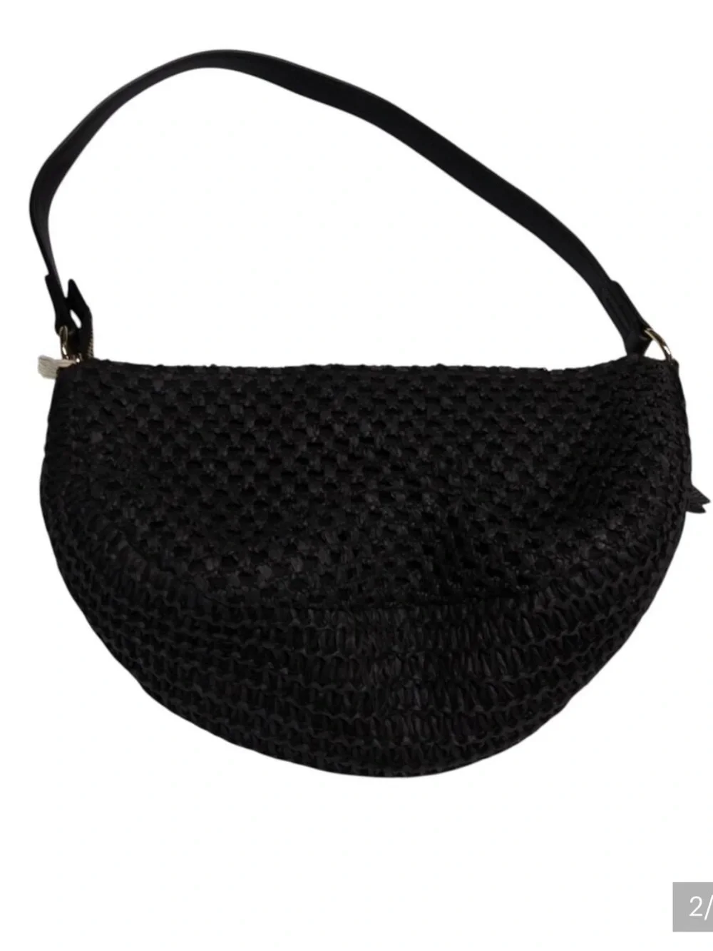 Universal Thread Black Woven Crescent Shoulder Bag - Picture 2 of 9